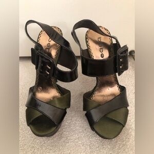 Bebe Black Strap Heels